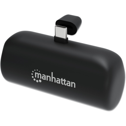MANHATTAN Powerbank 5000 mAh USB Typ-C Stecker 10W schwarz