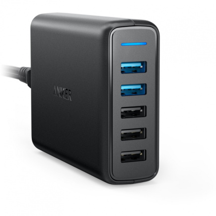 Anker PowerPort Speed 5 Charger 5-Port USB-A 63W Must