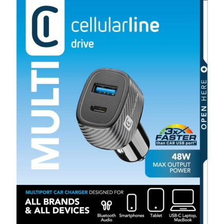Cellularline USB Car Charger Multipower Ultra 30W Черный
