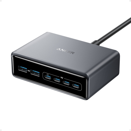 Anker Prime Charger 200W Desktop GaN 4 x USB-C 2 x USB-A Черный