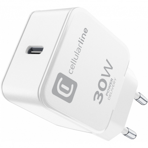 Cellularline USB Typ-C Travel Charger One 30W Valge