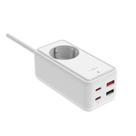 Fixed harging Strip power extension adapter with 2x USB-C and 2x USB, GaN III, 1.5m, PD 65W | FIXCS65-1.5-WH FIXCS65-1.5-WH