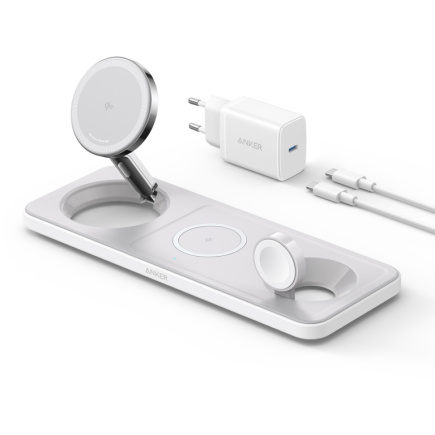 Anker MagGo Magnetic Charger 15W wireless PowerIQ Pad Valge