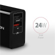 AXAGON Dual wallcharger 240V/2x USB port QC3.0/AFC/FCP and 5V-1.2A, 24W | ACU-QS24 ACU-QS24