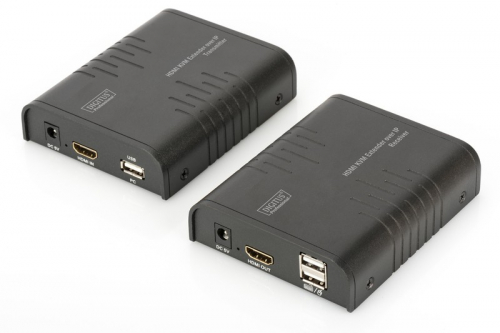 Digitus Extension cable/KVM Extender (HDMI + USB) up to 120m UTP or IP twisted pair UTP or IP, FHD 3D (set)