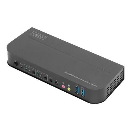 Digitus KVM Switch, 2-Port, 4K60Hz, 2 x DP in, 1 x DP/HDMI out | DS-12850