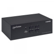 Manhattan HDMI KVM Switch 4-Port, 4K@30Hz, USB-A/3.5mm Audio/Mic Connections, Cables included, Audio Support, Control 4x computers from one pc/mouse/screen, USB Powered, Black, Three Year Warranty