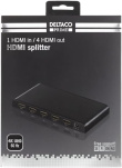 HDMI splitter DELTACO HDMI 2.0 Splitter 1 Device to 4 Displays HDMI 2.0 4K Ultra HD 3D HDCP 2.2 / Power adapter included / 4K 60Hz