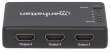 Manhattan HDMI Splitter 4-Port (Compact), 4K@30Hz, Displays output from x1 HDMI source to x4 HD displays (same output to four displays), AC Powered (cable 0.7m), Black, Three Year Warranty
