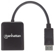 Manhattan DisplayPort 1.2 to 2-Port DisplayPort 1.2 Splitter Hub with MST, 4K@30Hz, USB-A Powered, Video Wall Function, Black, MST = Multi-Stream Transport, 3 Year Warranty