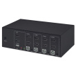 Manhattan HDMI KVM Switch 4-Port, 4K@30Hz, USB-A/3.5mm Audio/Mic Connections, Cables included, Audio Support, Control 4x computers from one pc/mouse/screen, USB Powered, Must, Three Year Warranty