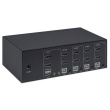 Manhattan HDMI KVM Switch 4-Port, 4K@30Hz, USB-A/3.5mm Audio/Mic Connections, Cables included, Audio Support, Control 4x computers from one pc/mouse/screen, USB Powered, Must, Three Year Warranty