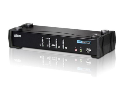 ATEN 4-Port USB DVI KVM Switch with Audio & USB 2.0 Hub (KVM Cables included)