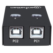Manhattan USB-A Automatic Sharing Switch, 2x USB-B Ports, 480 Mbps (USB 2.0), Dual Control (Auto-Sensing or Manual), Bus Powered, Hi-Speed USB, inc 1x 1.5m USB-A to USB-B cable, Must, Three Year Warranty