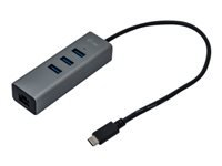 i-Tec USB-C Metal 3-Port - Hub - 3 x SuperSpeed USB 3.0 + 1 x 10/100/1000 - desktop