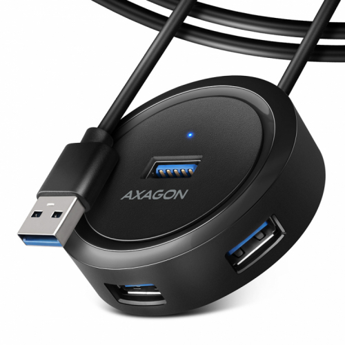 AXAGON HUE-P1AL Hub 4-ports USB 3.2 Gen 1 ROUND Cable 1.2m