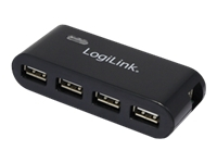 LOGILINK 4-port HUB USB.2.0 w. PSUem (black) UA0085