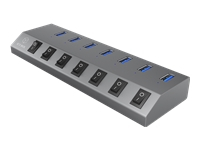ICYBOX IB-HUB1701-C3 7-port hub with USB 3.0 Type-C and Type-A interface and BC 1.2 support