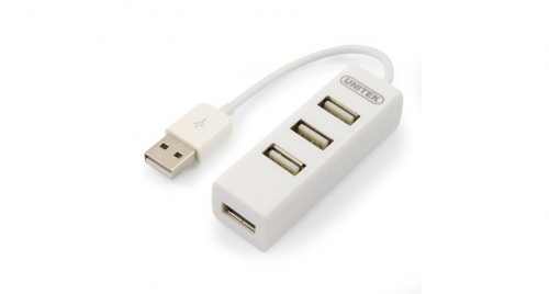 Unitek Hub 4x USB 2.0, Y-2146 1x Phone charger, white