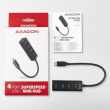 AXAGON MINI hub HUE-M1C 4x USB3.2 Gen 1, metal, 20cm USB-C cable