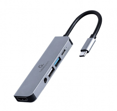 Gembird Adapter USB-C 5in1, PD, HDMI, Audio, USB 3.1, USB 2.0