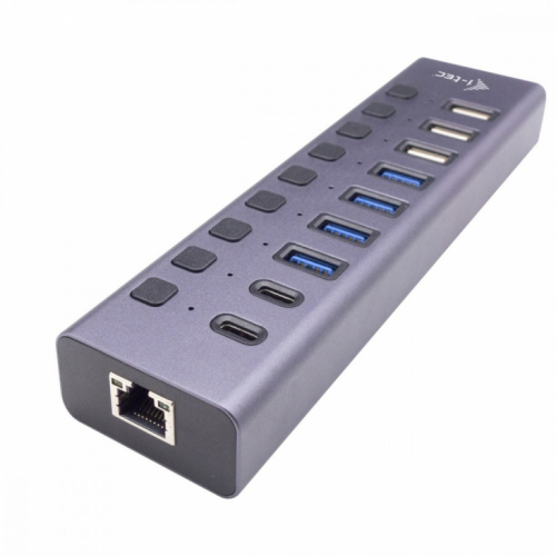 i-tec Hub USB 3.0/USB-C 9 ports LAN + Power Adapter 60W