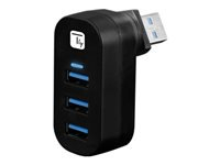 TECHLY Mini Rotating Hub with 3 USB 3.0 Ports Black