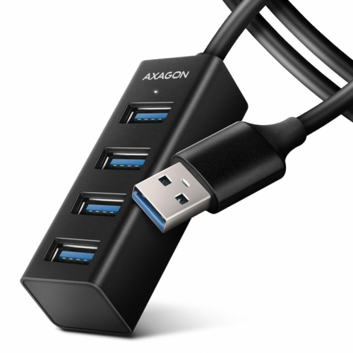 AXAGON MINI hub HUE-M1AL 4x USB 3.2 Gen 1, metal, 1.2m USB-A cable