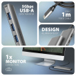 AXAGON HMC-5H USB hub 5in1 5Gb ps, 3xUSB, HDMI, PD100W