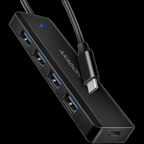 AXAGON HUE-C1C 4x USB3.2 Gen 1 Travel hub, USB-C power IN, w. 20cm Type-C cable