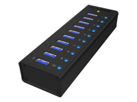 ICYBOX IB-AC6110 IcyBox 10 x Port USB 3.0 Hub with USB charge port, Black