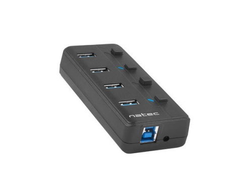 NATEC HUB USB 3.0 MANTIS 2 4-PORTS WITH SWITCH+POWER SUPPLY