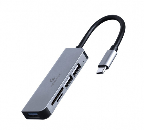 Gembird Hub 3-ports USB-C, USB 2.0x2, USB 3.0, card reader