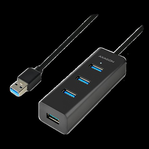 AXAGON HUE-S2BL 4x USB3.0 Charging Hub 1.2m Cable, MicroUSB Charging