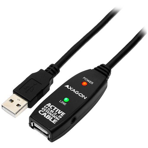 Axagon Active extension USB 2.0 A-M> A-F cable, 5 m long. Power supply option.