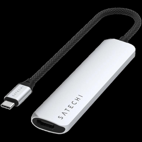 SATECHI 6-in-1 USB-C Slim Multiport Adapter (Silver)