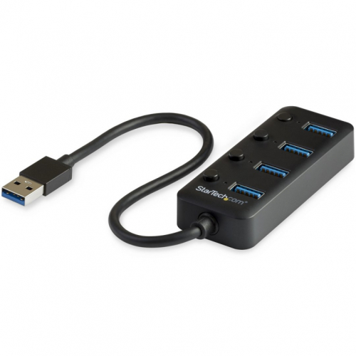 StarTech.com HB30A4AIB USB 3.2 Gen 1 (3.1 Gen 1) Type-A 5000 Mbit/s hubs and hubs Black