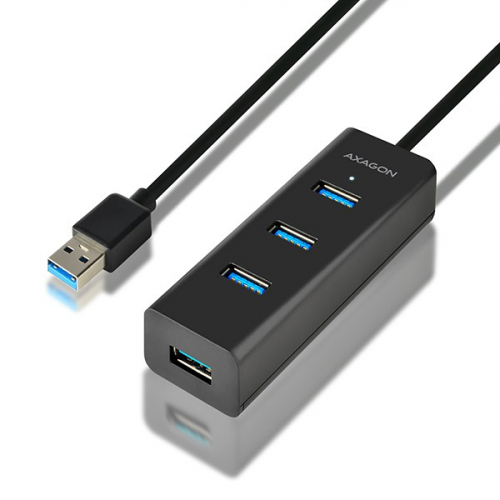 AXAGON HUE-S2BL - Hub desktop - 4 x SuperSpeed USB 3.0 5GBits - 1.2m cable