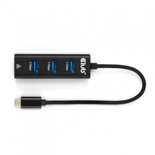 Club3D USB-Hub USB Typ-C 3.2 > 3x USB Typ A       1Gbps retail