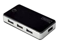 DIGITUS USB2.0 Hub 7-port 7xUSB A/F 1xUSB mini incl. power supply 5V DC 3,5A and USB cable black