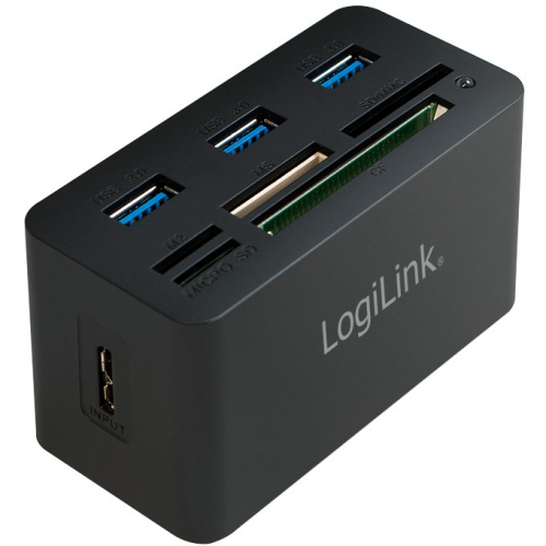 LogiLink CR0042 USB 3.0 HUB 3-Port 3x USB 3.0; All-in-One Kartenleser