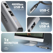 AXAGON HMC-H3A USB hub 4in1 5Gbps HDMI 3xUSB-A USB-