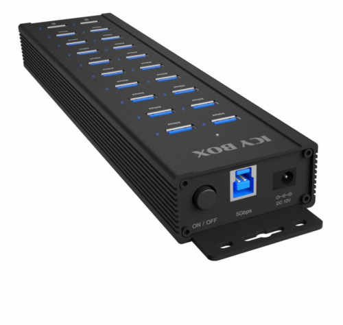 IcyBox ICY BOX IB-HUB1720-U3 20 port HUB, 96 WATT PS