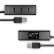 AXAGON Charging Hub HUE-S2BP 4x USB 3.2 Gen 1, 1.2m Cable, MicroUSB Charging, Incl. AC Adapter