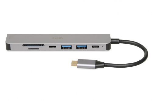 iBox IUH3SL4K interface hub USB Type-C 5000 Mbit/s Silver