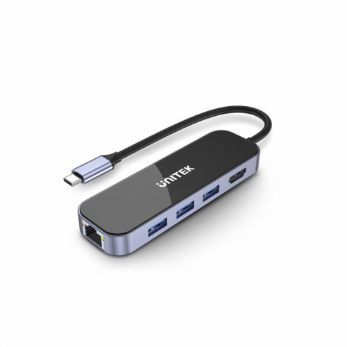 UNITEK uHUB H6 Wired USB 3.2 Gen 1 (3.1 Gen 1) Type-C Black, Grey