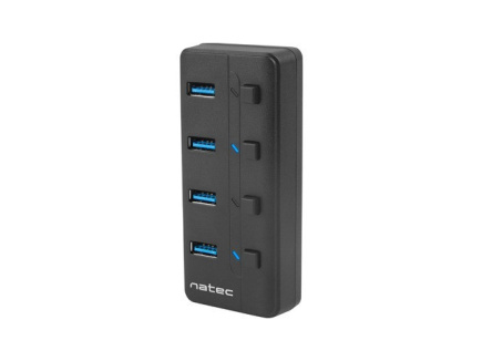 Natec USB Hub 4 Mantis 2 USB 3.0 ports with switch + power supply