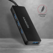 AXAGON Hub HUE-G1C 4x USB3.2 Gen 1 SLIM, 14cm Type-C cable