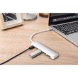 DIGITUS USB-C-Hub 4-Port 3.0->4xA3.0 1xC-PD intgr.Kabel wei