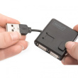 DIGITUS USB-Hub 4-Port 2.0->4xA2.0 integr. Kabel schwarz 215322